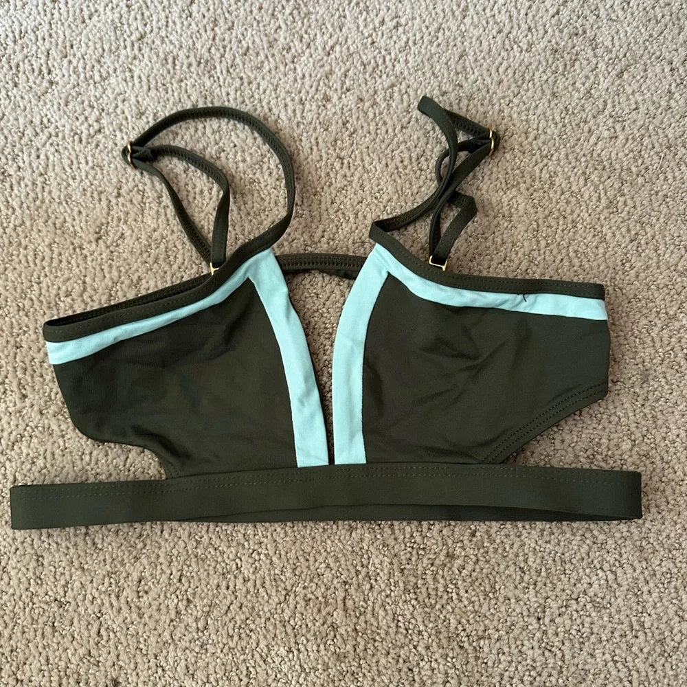 NWOT L*Space Platinum bikini top green